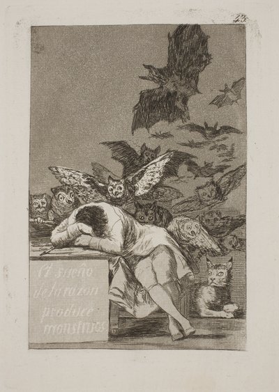 Der Schlaf der Vernunft gebiert Ungeheuer von Francisco de Goya