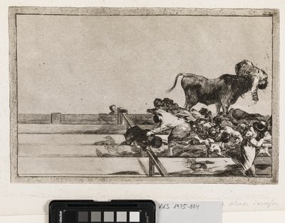 Schreckliche Ereignisse in den vorderen Reihen der Arena in Madrid und der Tod des Bürgermeisters von Torrejon von Francisco de Goya