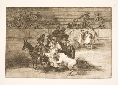 Kampf von einem von zwei Eseln gezogenen Wagen von Francisco de Goya