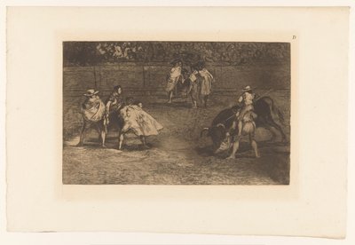 Picador sticht seine Lanze in einen Stier von Francisco de Goya