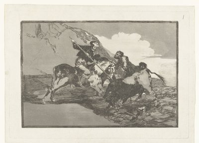 Stierenjacht te paard von Francisco de Goya