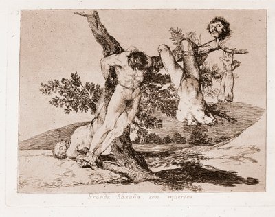 Die Schrecken des Krieges: Große Tat mit den Toten! (Gravur nach der vorbereitenden Zeichnung) von Francisco de Goya