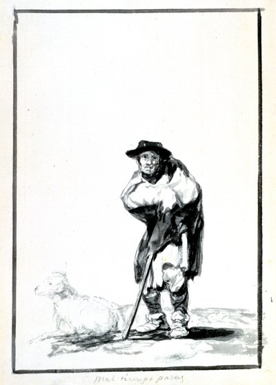 Der Hirte, um 1760-1820 von Francisco de Goya