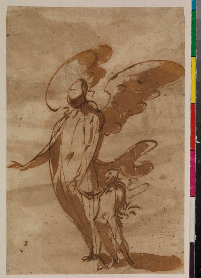 Schutzengel, der mit einem Kind geht, recto, 17. Jahrhundert von Francisco the Younger Herrera