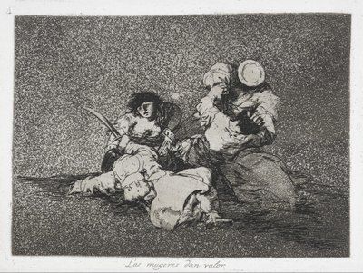 Die Frauen geben Mut (Las mugeres dan valor) aus der Serie Die Schrecken des Krieges (Los Desastres de la Guerra) von Francisco de Goya