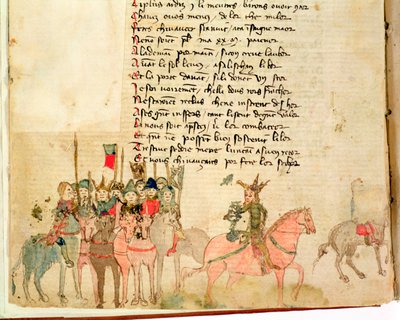 Attila der Hunne (ca. 406-453) und seine Armee zu Pferd, aus Der Krieg von Attila von Nicola da Casola von Franco Italian School