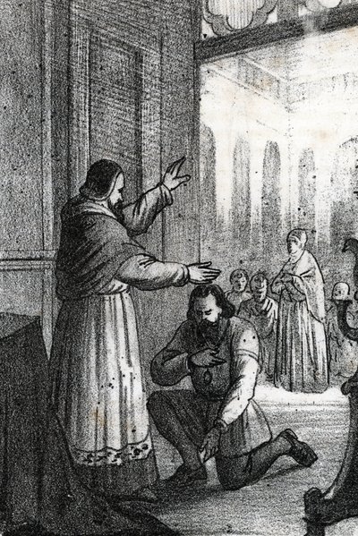 Treffen zwischen Papst Paul III. und Karl V. in Rocca di Busseto im Jahr 1543 von Franco Mistrali