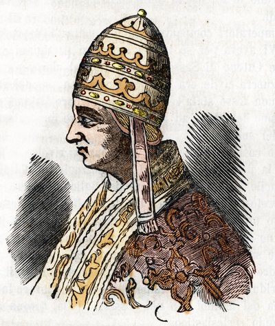 Mittelalter: Darstellung von Papst Coelestin III. (1191-1198) von Franco Mistrali