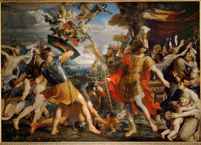 Aeneas und seine Gefährten kämpfen gegen die Harpyien von Francois (1590 1650) (after) Perrier