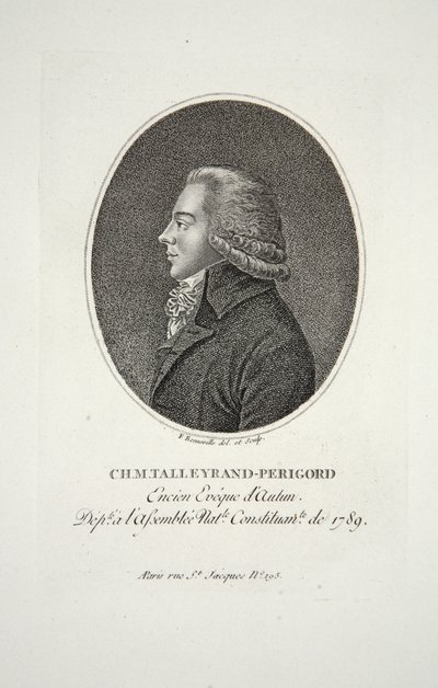 M. Talleyrand-Perigord, ehemaliger Bischof von Autun, veröffentlicht 1791 von Francois Bonneville
