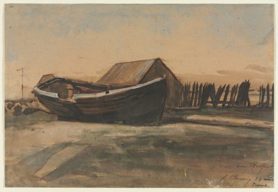 Boot am Strand, Le Tréport von François Bonvin