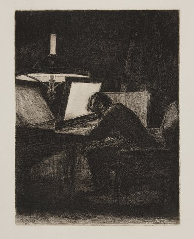 Der Drucker (Le Graveur) von François Bonvin