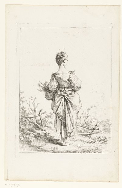 Junges Mädchen mit einem Korb von François Boucher