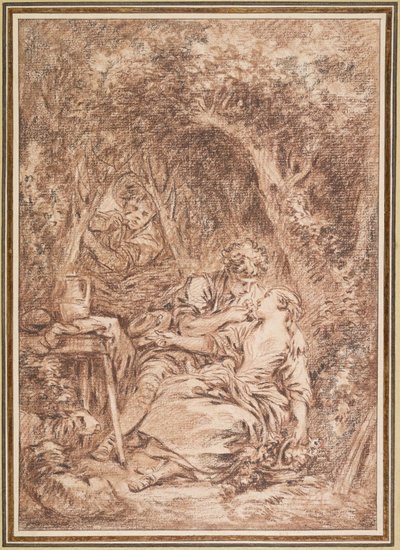 Überraschte Liebende (Annette et Lubin) von François Boucher