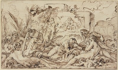 Nymphen und Flussgötter von François Boucher