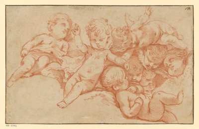 Spielende Putten (Gegendruck) von François Boucher