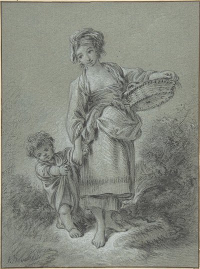 Frau und Junge von François Boucher