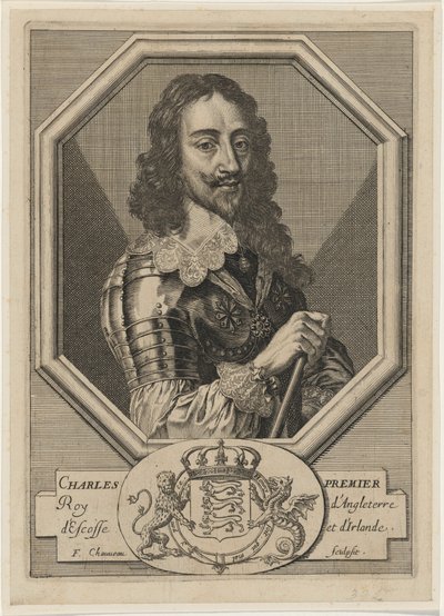 Karl I. in einem achteckigen Rahmen von Francois Chauveau