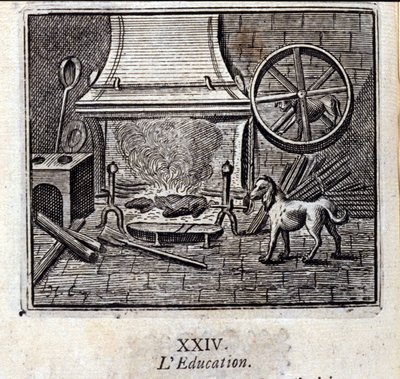 Erziehung. Fabeln von Jean de La Fontaine. Illustration von François Chauveau. Ausgabe von 1728. von Francois Chauveau