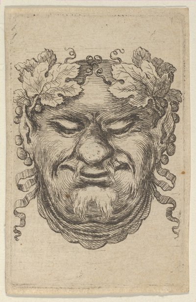 Maske des Bacchus mit einem Kranz aus Weinblättern und Band, ca. 1635-45 von Francois Chauveau