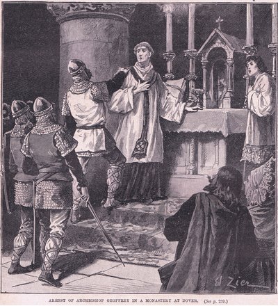 Verhaftung von Erzbischof Geoffrey in einem Kloster in Dover AD 1191 von Francois Edouard Zier