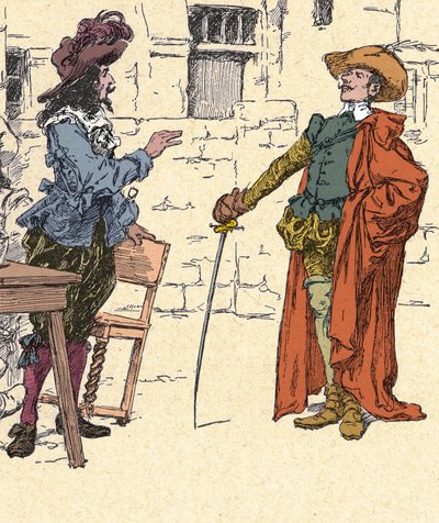 Begegnung von Cyrano, jung, in Paris mit D