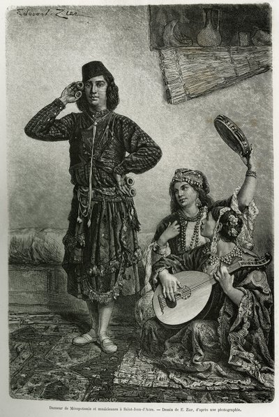 Mesopotamische Tänzerin und Musiker, in Saint Jean d