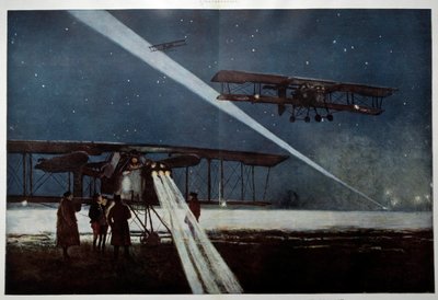 Erster Weltkrieg: Abflug eines Geschwaders für einen Nachtbombenangriff 1918 von Francois Flameng