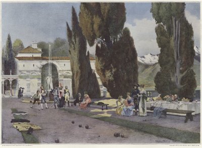 Soldaten spielen Boules während des Italienfeldzugs von Francois Flameng
