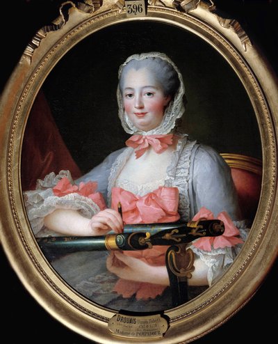 Porträt von Jeanne Antoinette Poisson, Marquise von Pompadour (bekannt als Madame de Pompadour) von Francois Hubert Drouais