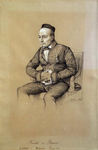Porträt von Charles Auguste Sainte-Beuve (1804-1869), französischer Literaturkritiker und Schriftsteller. Zeichnung von François Joseph Heim (1787-1865) von François Joseph Heim