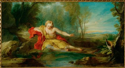Narziss betrachtet sein Spiegelbild im Wasser von François Lemoyne