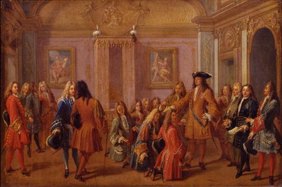 Erste Erhebung der Ritter des Ordens von Saint-Louis durch Ludwig XIV. in Versailles am 8. Mai 169 von Francois Marot