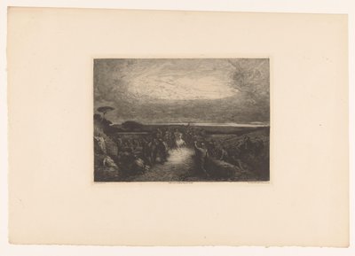 Landschaft mit Reiter in einer Menschenmenge von Francois Nicolas Chifflart
