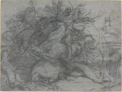 Studie für "Überraschung" (Schlacht der Tiger) von Francois Nicolas Chifflart