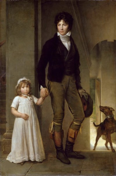 Jean-Baptiste Isabey 1767-1855 und seine Tochter Alexandrine, 1795 von Francois Pascal Simon Gerard