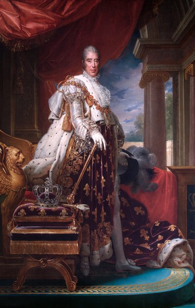 Porträt von König Karl X. von Frankreich in seinen Krönungsroben, ca. 1824 von Francois Pascal Simon Gerard