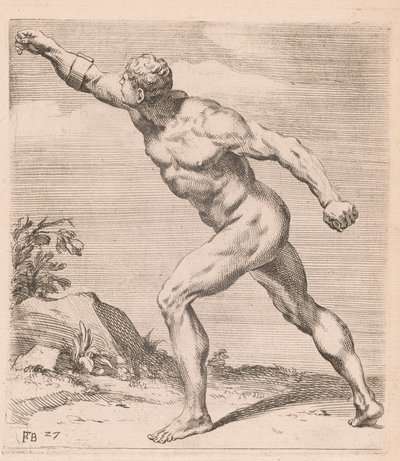 Ein nackter Kämpfer, Seitenansicht, nach links gedreht [Tafel 27] von Francois Perrier
