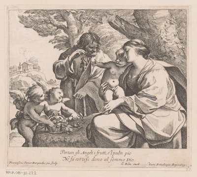 Heilige Familie mit Putti und Trauben von Francois Perrier