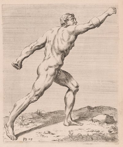 Der Borghese-Gladiator, Seitenansicht, nach rechts gedreht (Tafel 28) von Francois Perrier