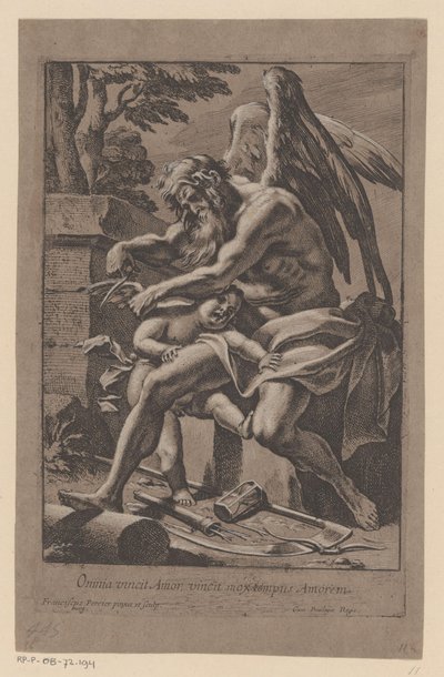 Die Zeit schneidet Amors Flügel von Francois Perrier
