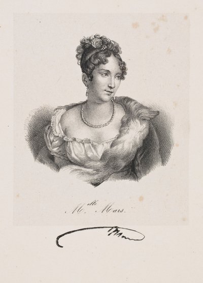 Porträt von Fräulein Mars (Pseudonym von Anne Françoise Hyppolyte Boutet Salvetat) von Francois Seraphin Delpech