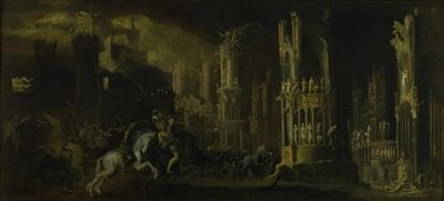Architektonische Fantasie mit der Bekehrung von Saul (St. Paul) von Francois de Nome