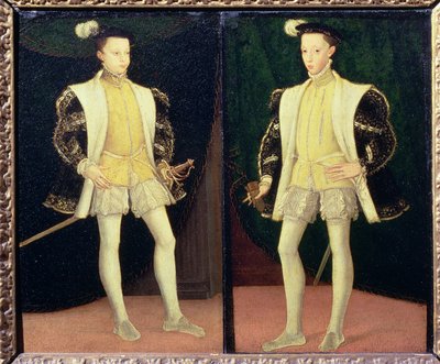 Von links nach rechts Franz II. (1544-60) und Karl IX. (1550-74) von Frankreich von Francois workshop of Clouet