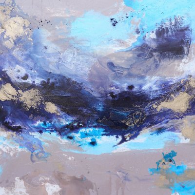 Tiefblauer Goldener Fluss von Françoise Wattré
