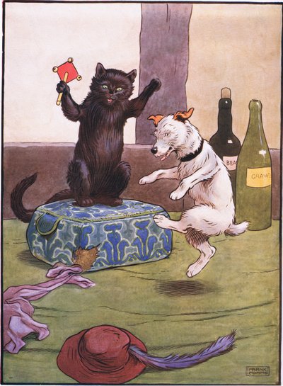 Sie ging zum Friseur, um ihm eine Perücke zu kaufen, als sie zurückkam, tanzte er einen Jig, 1930er Jahre von Frank Adams