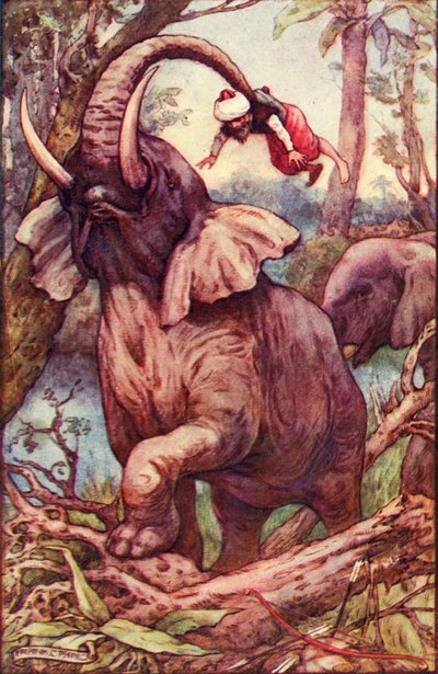 Das Tier hob mich mit seinem Rüssel auf und setzte mich auf seine Schultern, ca. 1930 von Frank C. Pape