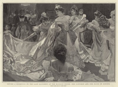 Vor einem Empfang der Lady Mayoress im Mansion House, ihre Ladyship und ihre Ehrendamen von Frank Craig