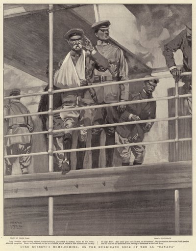 Heimkehr von Lord Roberts auf dem Hurrikandeck der SS Canada von Frank Craig