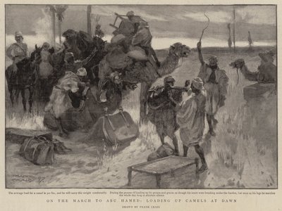 Auf dem Marsch nach Abu Hamed, Beladen der Kamele im Morgengrauen von Frank Craig